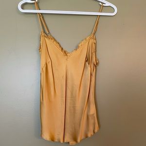Aritzia gold silk camisole